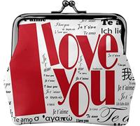 Portamonete in pelle da donna con parole di San Valentino, portamonete piccolo con chiusura a chiusura a scatto Portafoglio con fibbia per regalo ragazza