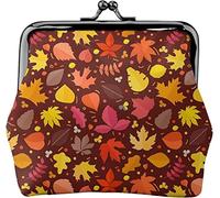 Portamonete in pelle da donna in misto foglia d'autunno, portamonete piccolo con chiusura a chiusura a scatto Portafoglio con fibbia per regalo ragazza