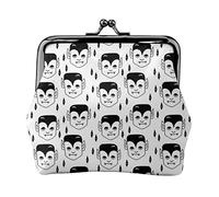 Portamonete in pelle da donna per bambini nero bianco vampiro, portamonete piccolo con chiusura a chiusura a scatto Portafoglio con fibbia per regalo ragazza