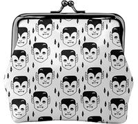 Portamonete in pelle da donna per bambini nero bianco vampiro, portamonete piccolo con chiusura a chiusura a scatto Portafoglio con fibbia per regalo ragazza