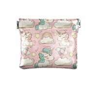 Portamonete in pelle da donna, portatile, mini borsellino portamonete portaspiccioli, per donne, ragazzi, ragazze, unicorni, carino, cartone animato, rosa, arcobaleno