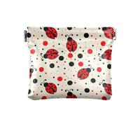 Portamonete in pelle da donna, portatile, porta monete, organizer per carte, motivo elegante texture coccinelle a sette stelle, uomo donna, Modello Elegante Texture Coccinelle sette stelle, 1 Size,