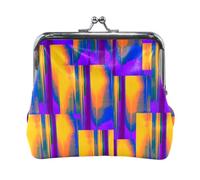 Portamonete in pelle Neon Flow per donna, portafoglio compatto con chiusura a lucchetto, piccola borsa vintage per carte, elegante borsa portamonete da viaggio, graziosa pochette alla moda