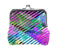 Portamonete in pelle Neon Flow per donna, portafoglio compatto con chiusura a lucchetto, piccola borsa vintage per carte, elegante borsa portamonete da viaggio, graziosa pochette alla moda