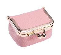 Portamonete in pelle - Organizer per trucchi - Portamonete portatile con chiusura a bacio per carte di credito, chiavi, auricolari, rossetto, Colore: rosa., vedi descrizione, Vedi descrizione