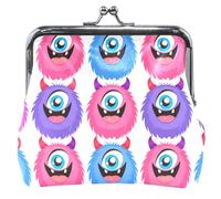 Portamonete in pelle personalizzata con mostri dei cartoni animati carino per donne ragazze fibbia bacio blocco cambio denaro sacchetto