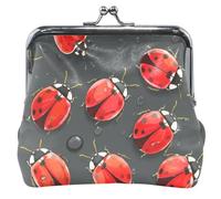 Portamonete in pelle personalizzato da donna carino coccinelle rosse macchie nere blocco bacio nero cambio sacchetto ragazze