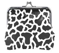 Portamonete in pelle personalizzato da donna nero bianco mucca macchie bacio blocco cambio portafoglio borsa