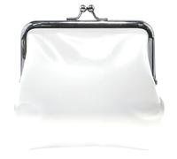 Portamonete in pelle personalizzato per le donne carino argento bianco sfumato astratto bacio blocco cambio denaro sacchetto ragazze, Astratto gradiente bianco argento, classico