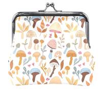 Portamonete in pelle personalizzato per le donne Carino Funghi Piante Bacio Blocco Carta Cambiamento Borsa per la moneta