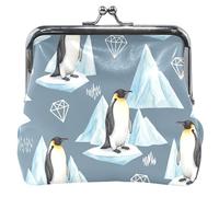 Portamonete in pelle personalizzato per le donne carino vivido imperatore pinguini ghiacciai bacio blocco cambio denaro sacchetto ragazze