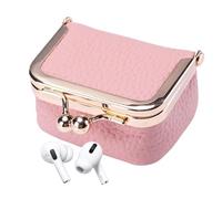 Portamonete in pelle, portamonete in pelle | organizer per trucchi | Portamonete portamonete Kiss Lock per donne e ragazze adolescenti