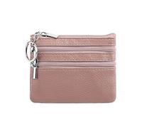 Portamonete in pelle PU 2024 nuovo con portachiavi impermeabile tasca borsa cerniera resistente all'usura porta carte di credito maschio, rosa chiaro, Taglia unica