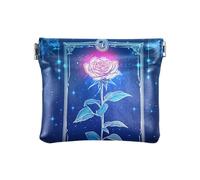 Portamonete in pelle PU con grazioso ritratto di bradipo con chiusura unica, per donne e ragazze, Tarocchi Fantasy Rose, 1 size, moderno