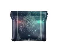 Portamonete in pelle PU con grazioso ritratto di bradipo con chiusura unica, per donne e ragazze, Tarocchi Pentacoli Fantasy, 1 size, moderno