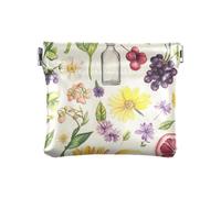 Portamonete in pelle PU con motivo floreale retrò colorato, organizer unico per gioielli per ragazze e signore, Fiori retrò colorati, Decorazione