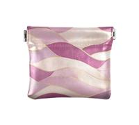 Portamonete in pelle PU con nastro di velluto rosa lavanda e beige da donna unico mini portafoglio per ragazze donne signore