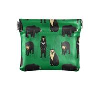 Portamonete in pelle PU da donna carino chiusura portafoglio porta carte per donna ragazza varie specie di orso nero, Multicolore, 1 size, Moderno/adattabile