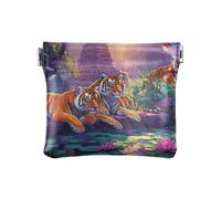 Portamonete in pelle PU Portamonete Verde Uova di Pasqua Portamonete Portamonete Portatile Portamonete Organizzatori Dimensioni 10,9 x 9,4 cm, Tigri del Tempio, Taglia unica, Tigri del Tempio