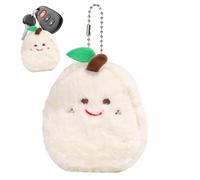 Portamonete in peluche a di pera - portamonete, porta pera bianca | Ciondolo portatile in peluche a di pera , moderno e durevole e adorabile porta carte per cuffie chiave per donne,