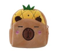 Portamonete in peluche Capibara - Portamonete con animali, Custodia sicura per organizer per cartoni animati per bambini, Portafoglio da viaggio imbottito adorabile e morbido | Chiusura con zip, traco