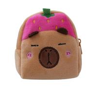 Portamonete in peluche Capibara - Portamonete e, soffice astuccio per animali | Borsa porta soldi da viaggio morbida 9x10x5 cm per ragazze e ragazzi, adorabile accessorio regalo, porta