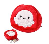 Portamonete in peluche per bambini, a forma di polipo, portamonete in peluche, con cerniera, per borsa da scuola, portachiavi, Attributo singolo, Refer to description, Unisex