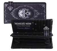 Portamonete in rilievo teschio barocco, stile gotico, 10 x 3 x 19 cm