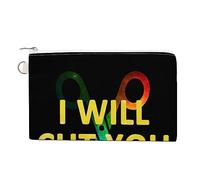 Portamonete in tela con scritta "I Will Cut You" per parrucchiere, portamonete e portamonete, piccole borse per il trucco, per uomini e donne, 19,1 x 11,6 cm, Stile:, Taglia unica, MHXYZHW