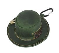 Portamonete in vera pelle, accessorio pratico portachiavi in pelle bovina, portafoglio a forma di cappello da mucca, Verde