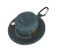 Portamonete in vera pelle, accessorio pratico portachiavi in pelle bovina, portafoglio a forma di cappello da mucca, Blu