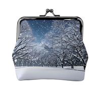Portamonete invernale con stampa neve che cade nel parco, mini portamonete da donna, piccolo portamonete per carte di credito e chiavi d'identità, nero, Taglia unica, Vintage