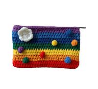 Portamonete lavorato a mano a maglia con arcobaleno, Colorato, M, come descrizione