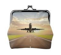Portamonete leggero con stampa aeroplano, portafoglio minimalista per corse di caffè e uscite locali, Nero , Taglia unica, Portamonete