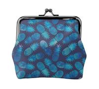 Portamonete leggero con stampa ananas blu, portafoglio minimalista per corse di caffè e uscite locali, Nero , Taglia unica, Portamonete