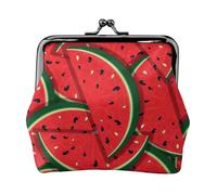 Portamonete leggero con stampa di anguria rossa, portafoglio minimalista per corse di caffè e uscite locali, Nero , Taglia unica, Portamonete