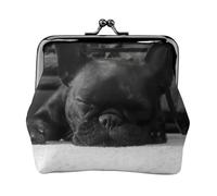 Portamonete leggero con stampa di bulldog francese, portafoglio minimalista per corse di caffè e uscite locali, Nero , Taglia unica, Portamonete