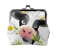 Portamonete leggero con stampa di mucca, portafoglio minimalista per corse di caffè e uscite locali, Nero , Taglia unica, Portamonete