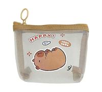 Portamonete leggero in rete con divertente design Capybara Borsa in rete traspirante adatta a diverse età e facile da trasportare porta monete alla moda, C, Bellezza di massa