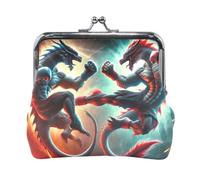 Portamonete, motocross, nero, chiusura a scatto, organizer per monete, 11,4 x 10,4 cm, Dragons Fight Red, one size, Dragons Fight Red