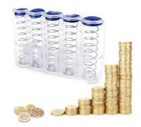 Portamonete multistrato, organizer portatile per monete, impilabile, con molla in metallo, universale, per auto, portafogli, tasche, per quarti, banche e uffici
