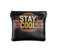 Portamonete nero a righe alla moda, piccolo portamonete, portamonete per le donne, Strisce alla moda nere, 4.33x3.74In, Strisce alla moda nere