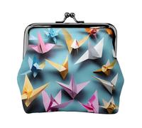 Portamonete origami Paper Cranes, piccolo kit da viaggio per gite di fine settimana e viaggi di lavoro, Nero , Taglia unica, Portamonete