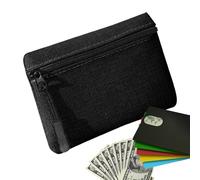Portamonete Oxford Pocket Wallet portamonete organizer cosmetico con cerniera per uomo, Nero, Consulte la descripción, Vedi descrizione