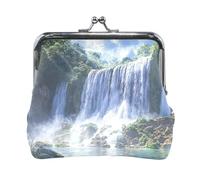Portamonete, Paris Sunset, mini portamonete da donna, 11,4 x 10,4 cm, Vista Cascata Maestosa, Taglia unica, Vista Cascata Maestosa