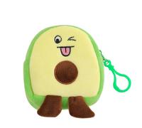 Portamonete per avocado dei cartoni animati - Borsa con cerniera per avocado , piccola tasca con cerniera | Portafoglio di frutta tridimensionale in peluche, ciondolo per borsa monete m, giallo