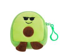 Portamonete per avocado dei cartoni animati - Borsa con cerniera per avocado , piccola tasca con cerniera | Portafoglio di frutta tridimensionale in peluche, ciondolo per borsa monete m, verde