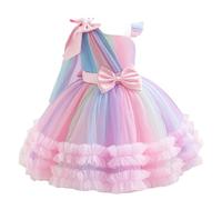 Portamonete per bambini e bambine, arcobaleno, principessa, tutù, vestito con gonna a rete, per feste di compleanno, per bambini e bambine, Colore: rosa., 4-5 Anni
