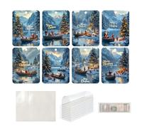 Portamonete per contanti, carte portamonete di Natale, 8 pezzi portamonete drago pupazzo di neve, ornamenti natalizi in contanti, forniture per feste con buste per albero di Natale, Un, Se référer au