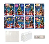 Portamonete per contanti, carte portamonete di Natale, 8 pezzi portamonete drago pupazzo di neve, ornamenti natalizi in contanti, forniture per feste con buste per albero di Natale, C, Se référer au